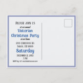 Victoriaans blauwe strepe Chaise Lounge Uitnodiging Briefkaart (Achterkant)