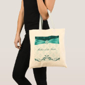 Victoriaans Blauwgroen Damasmoeder van de Bride Ba Tote Bag (Voorkant (product))