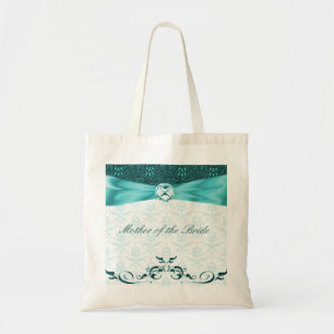 Victoriaans Blauwgroen Damasmoeder van de Bride Ba Tote Bag