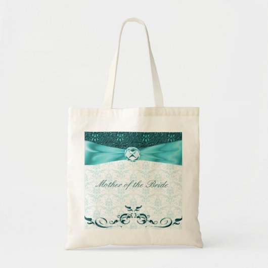 Victoriaans Blauwgroen Damasmoeder van de Bride Ba Tote Bag (Voorkant)