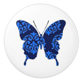 Victoriaans blauwvaag voor vlindercollage keramische knop (Voorkant)