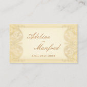 Victoriaans Bleek goud Fancy tafelescorte Plaatskaartje (Achterkant)