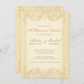 Victoriaans - Bleek - goudverhoor Fancy Dinner Kaart (Voorkant / Achterkant)