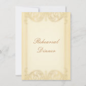 Victoriaans - Bleek - goudverhoor Fancy Dinner Kaart (Achterkant)