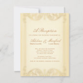 Victoriaans: Bleke gouden Fancy bruiloft Kaart (Voorkant)