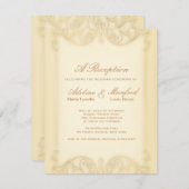 Victoriaans: Bleke gouden Fancy bruiloft Kaart (Voorkant / Achterkant)