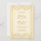 Victoriaans: Bleke gouden Fancy bruiloft Kaart (Voorkant)