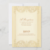 Victoriaans: Bleke gouden Fancy bruiloft Kaart (Achterkant)