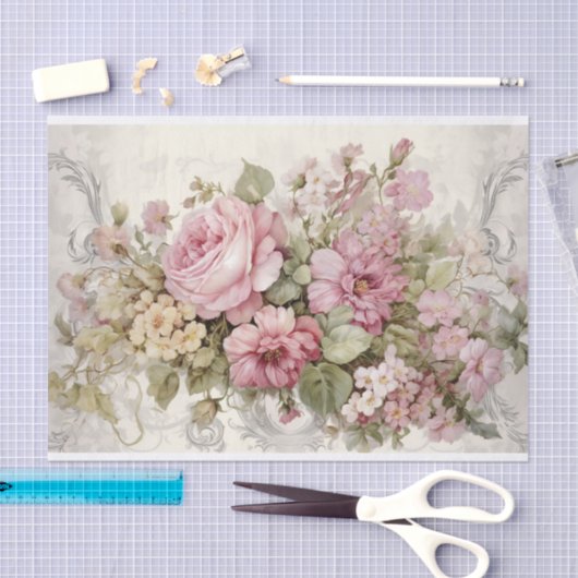 Victoriaans bloei nostalgische bloemen tissuepapier (Craft)