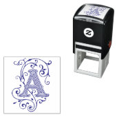 Victoriaans bloeibrief een monogram  zelfinktende stempel (In situ)