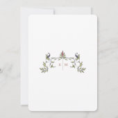 Victoriaans Bloeit  Bruiloft Menu Kaart (Achterkant)