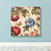 Victoriaans bloem canvas afdruk (Insitu (Houten vloer))