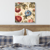 Victoriaans bloem canvas afdruk (Insitu (Slaapkamer))