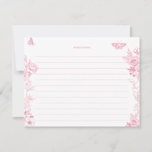 Victoriaans bloem | vlinders | Recept Kaarten (Achterkant)