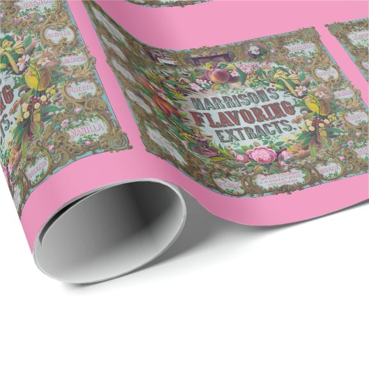 Victoriaans bloembakextracten van bloemkool vintag cadeaupapier (Rol Hoek)