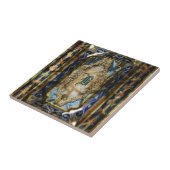  Victoriaans bloemblauw "King Louis" Tegeltje (Zijkant)