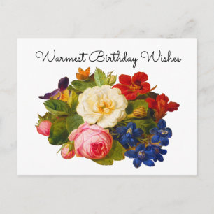 Victoriaans bloemboeket Hartelijke verjaardagswens Briefkaart