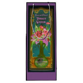 Victoriaans bloemboeket parfumlabel paarse wijn cadeautas (Achterkant)