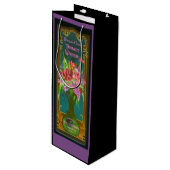 Victoriaans bloemboeket parfumlabel paarse wijn cadeautas (Voorkant Gekanteld)