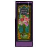 Victoriaans bloemboeket parfumlabel paarse wijn cadeautas (Voorkant)