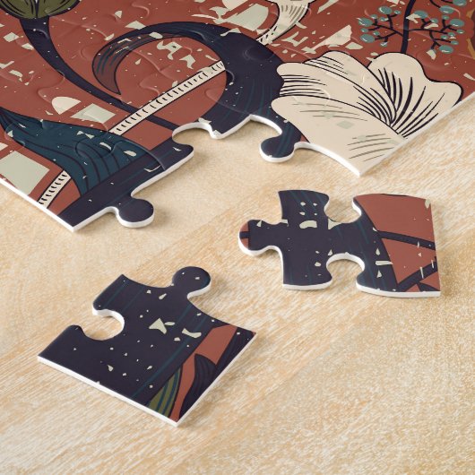 Victoriaans bloemboeket:   patroon legpuzzel (Zijkant)