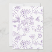 Victoriaans Bloemen 100e Verjaardagsfeestje Lavend Kaart (Achterkant)