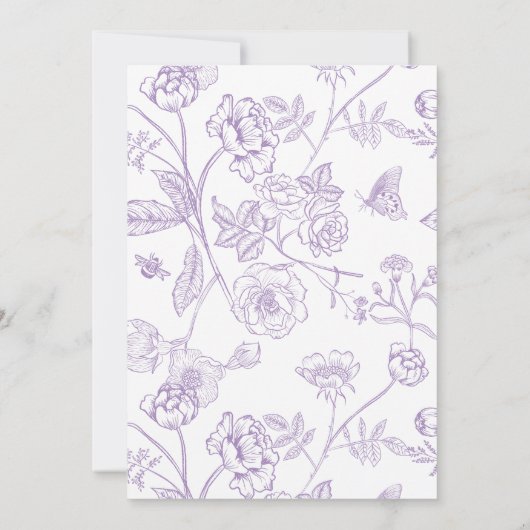 Victoriaans Bloemen 100e Verjaardagsfeestje Lavend Kaart (Achterkant)