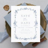 Victoriaans Bloemen Bewaar de datum Franse bruilof