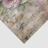 Victoriaans Bloemen Bladmuziek Ontwerp Tissuepapier (Detail)