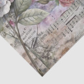  Victoriaans Bloemen Bladmuziek & Raven Tissuepapier (Detail)