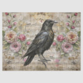  Victoriaans Bloemen Bladmuziek & Raven Tissuepapier (Voorkant)