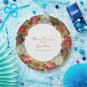 Victoriaans Bloemen Bloeiende Herfstbruiloft Papieren Bordje (Feest)