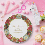 Victoriaans Bloemen Bloeiende Herfstbruiloft Papieren Bordje (Feest)