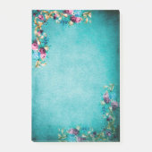 Victoriaans bloemen bloemen blauwgroen roze elegan post-it® notes (Voorkant)