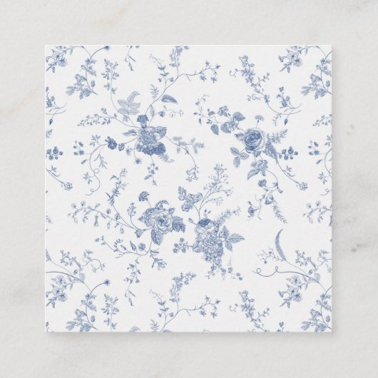 Victoriaans  Bloemen Blu Square Behuizing Kaart (Achterkant)