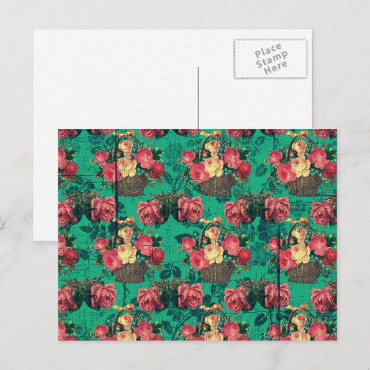  Victoriaans bloemen Briefkaart (Voorkant / Achterkant)