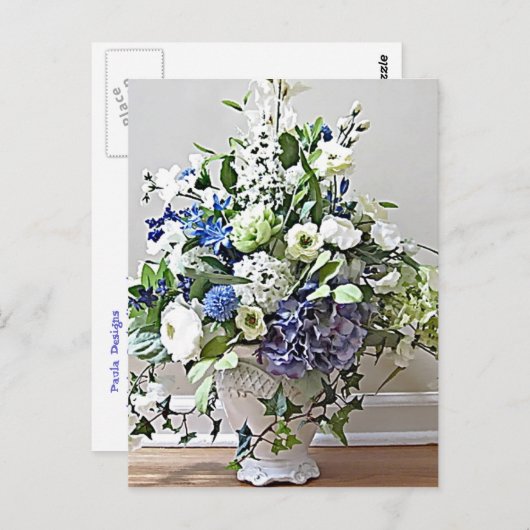Victoriaans bloemen briefkaart (Voorkant / Achterkant)