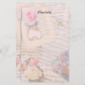 Victoriaans bloemen briefpapier (Voorkant / Achterkant)