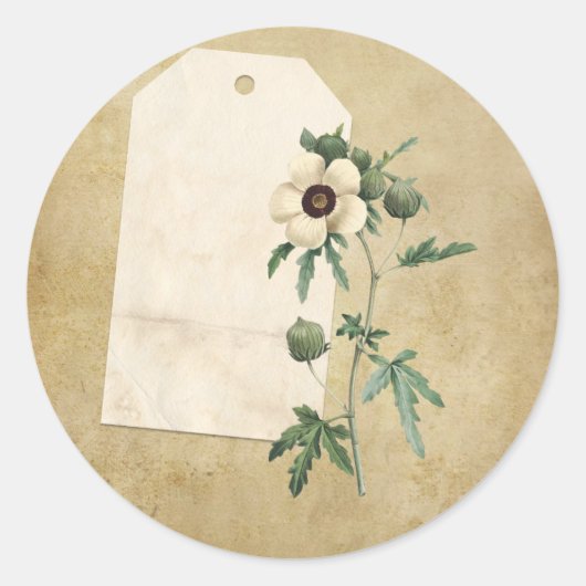 Victoriaans Bloemen Collage Scrapbook Embellishmen Ronde Sticker (Voorkant)