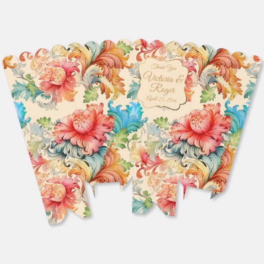 Victoriaans  Bloemen Dank u bruiloft Bedankdoosjes (Ongevouwen)