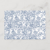 Victoriaans Bloemen Dusty Blue Receptie Wedding Informatiekaartje (Achterkant)