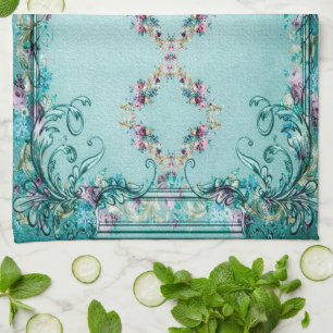 Victoriaans bloemen en rolelegant Roos Theedoek