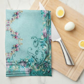 Victoriaans bloemen en rolelegant Roos Theedoek (Quarter Fold)