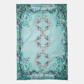 Victoriaans bloemen en rolelegant Roos Theedoek (Verticaal)