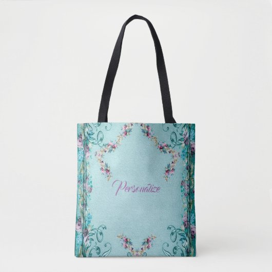 Victoriaans bloemen en rolelegant Roos Tote Bag (Voorkant)