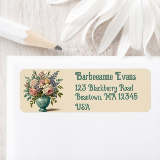 Victoriaans bloemen etiket (Insitu)