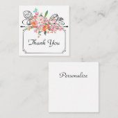 Victoriaans Bloemen Hang Teken bruiloft Witte Zwar Notitiekaartje (Voorkant / Achterkant)