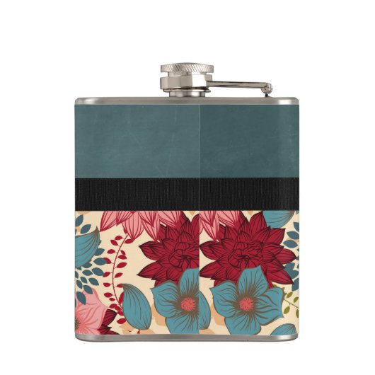  Victoriaans bloemen Heupfles (Achterkant)