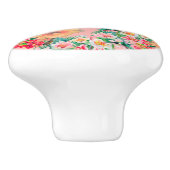 Victoriaans  bloemen keramische knop (Zijkant)