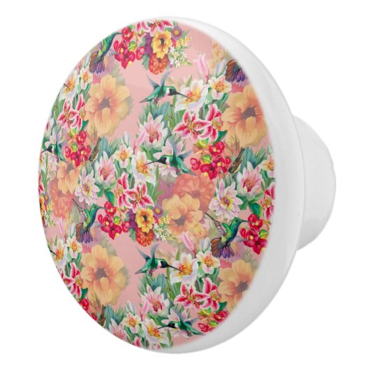 Victoriaans  bloemen keramische knop (Rechts)